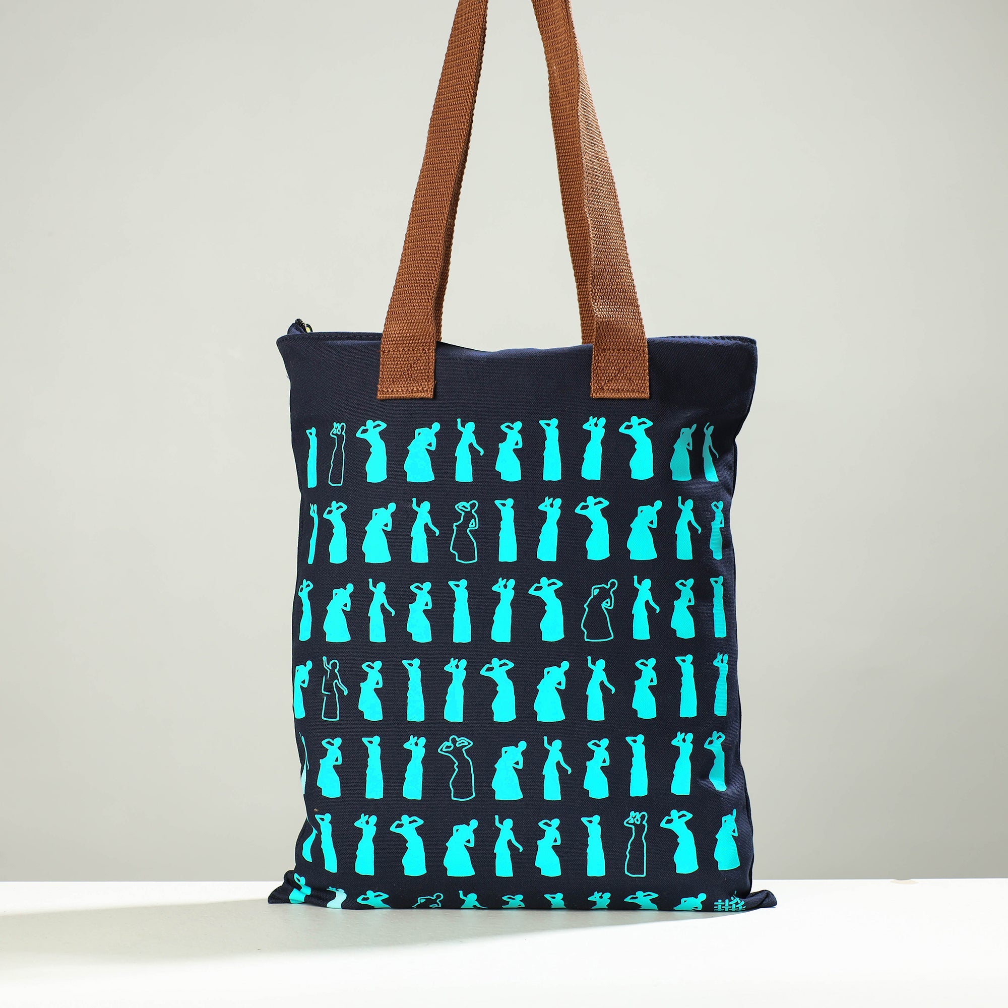 NEST BY ARPIT AGARWAL Blue - Assam Bihu Cotton Canvas Shoulder Bag