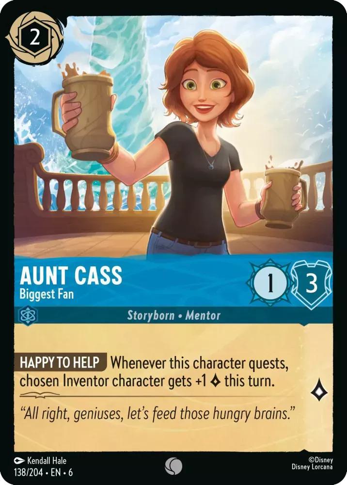 204 azurite sea – Lorcana Aunt Cass - Biggest Fan - 138/204 [Azurite Sea] [Non-Foil]