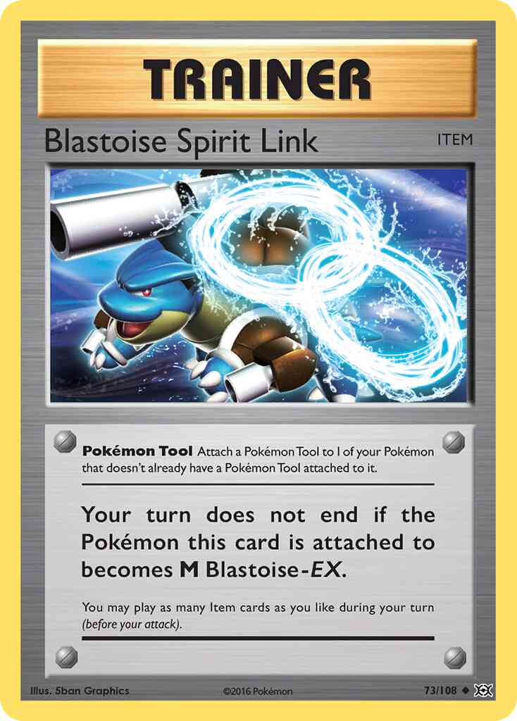 Pokémon Blastoise Spirit Link - 73/108 - Uncommon [xy12-73] [Reverse Holo]
