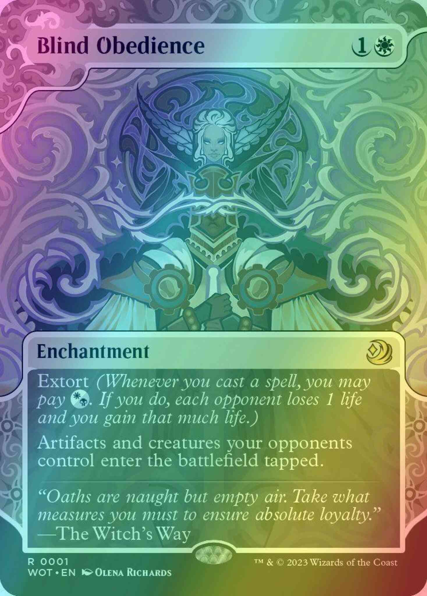 Blind obedience 1 – Magic Blind Obedience [1] [Enchanting Tale Showcase] [Wilds of Eldraine: Enchanting Tales] [Foil]