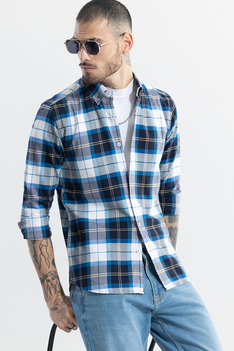 SNITCH Boldsquare Blue Checks Shirt