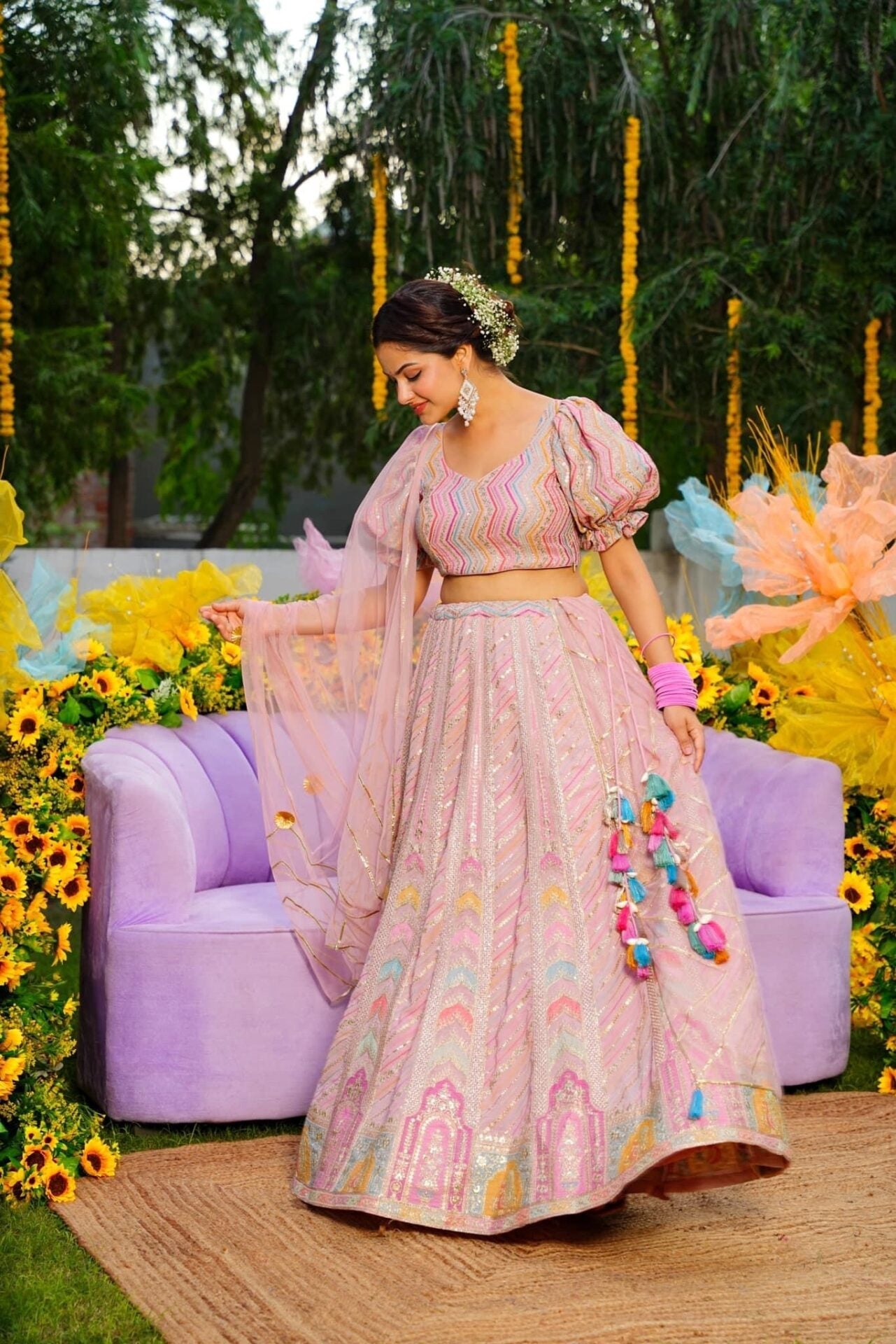 Idaho-o Pink Marshmallow lehenga choli set – Women's - view 3