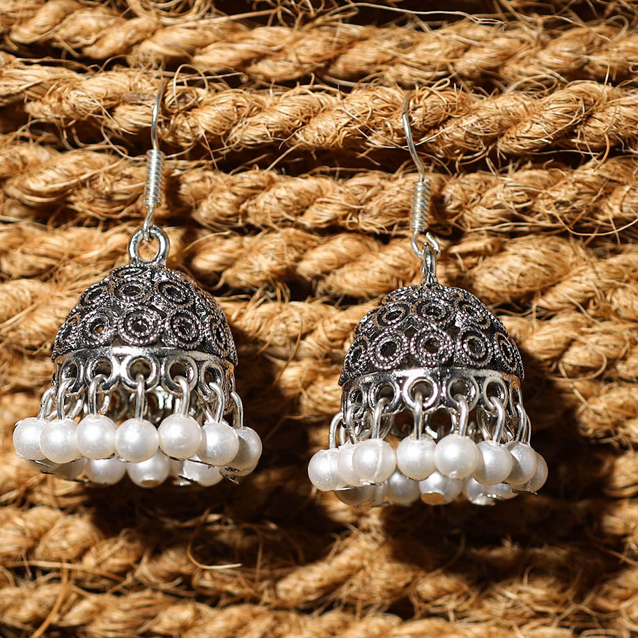 JALPARI Arshi Handcrafted GS Beaded Jhumki Earrings - view 2