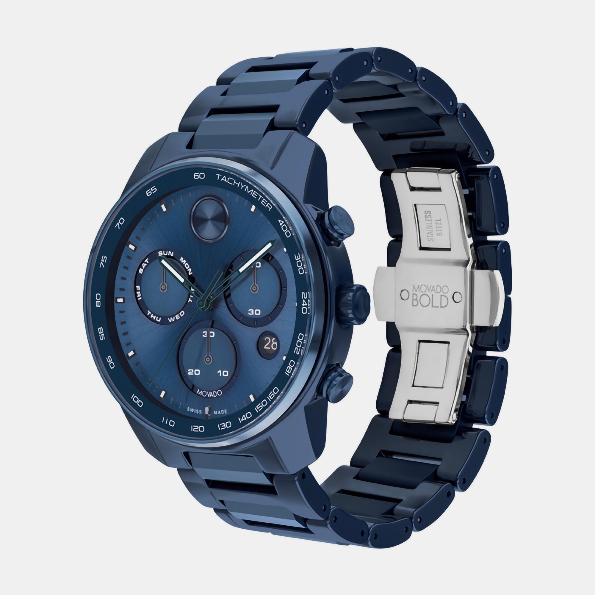 Movado Bold Men Quartz Blue Dial Chronograph Ceramic Watch 3601117 - view 2