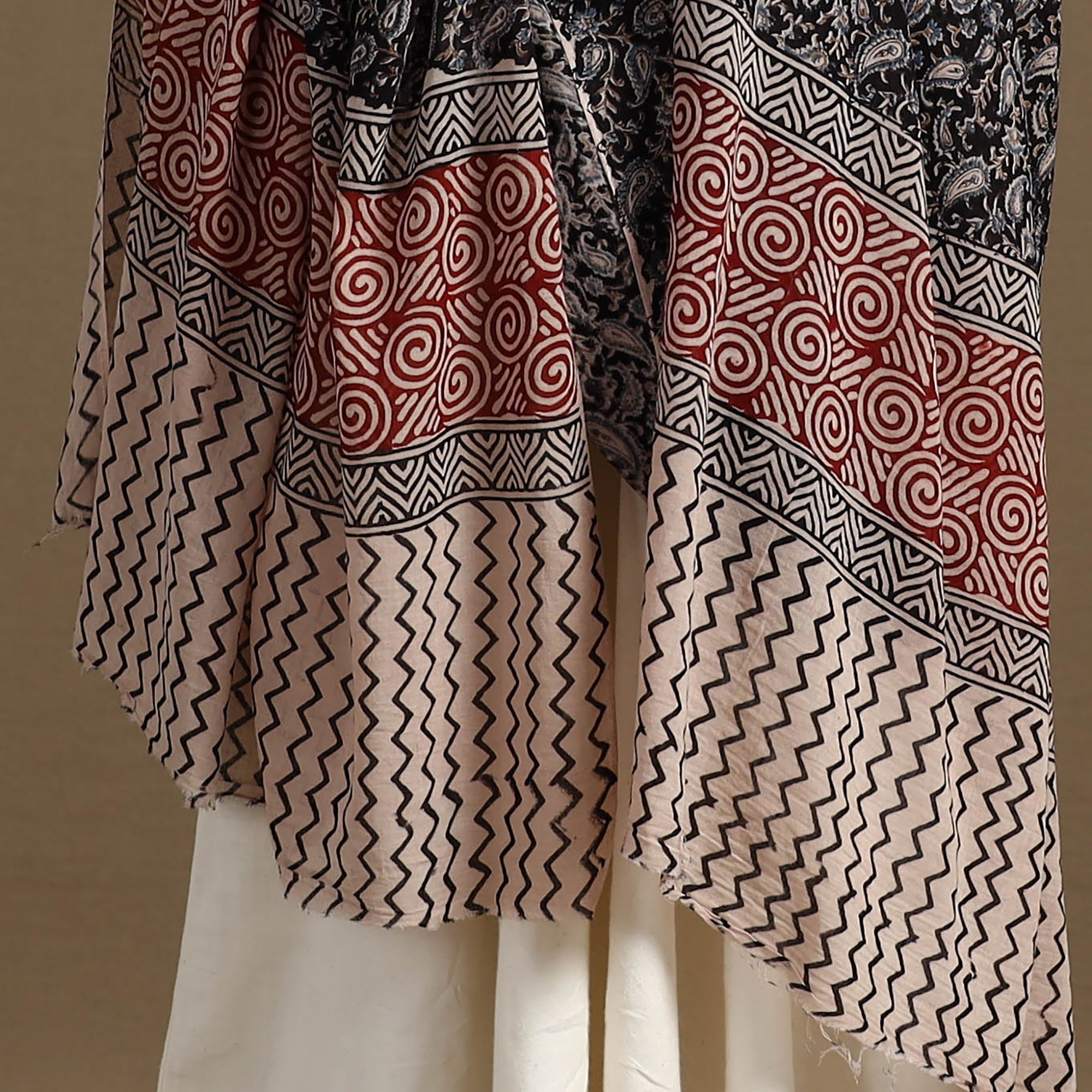 ARTISAN HAND BLOCK PRINTS Black - Block Print Mul Cotton Bagru Dupatta 02 - view 4