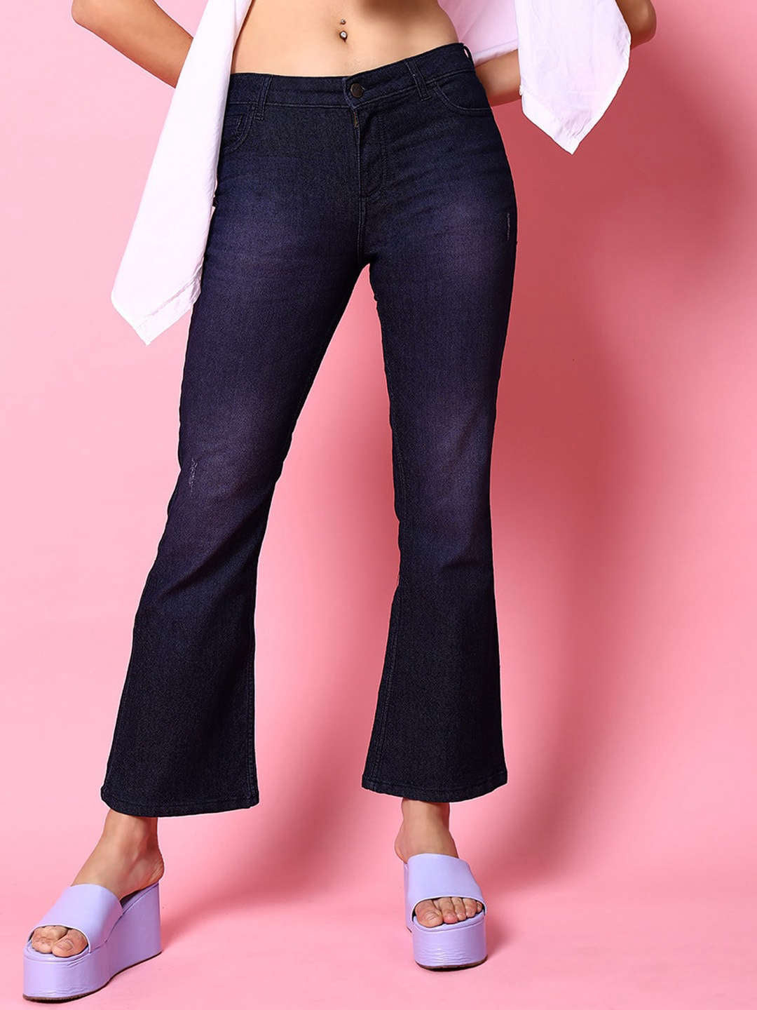 Freehand By The Indian Garage Co Women Tinted Bootcut Denim Jeans