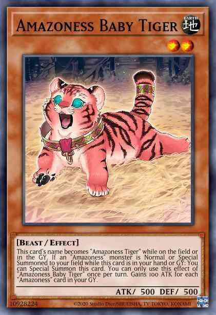 Yu-Gi-Oh! Amazoness Baby Tiger (Green) - LDS1-EN023 - Ultra Rare - 1st Edition