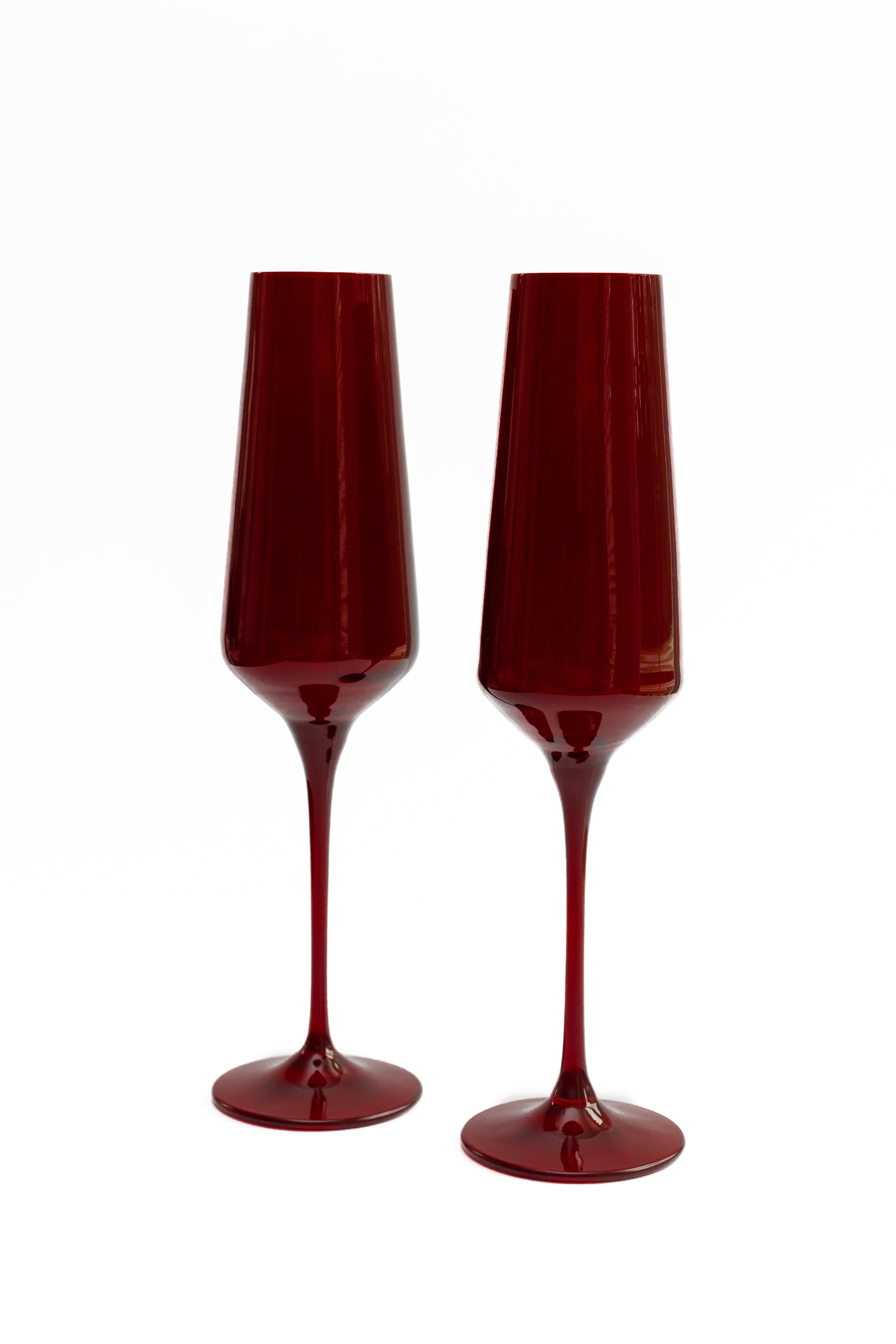 Estelle Colored Glass Estelle Colored Champagne Flute - Set of 2 {Red} - view 6