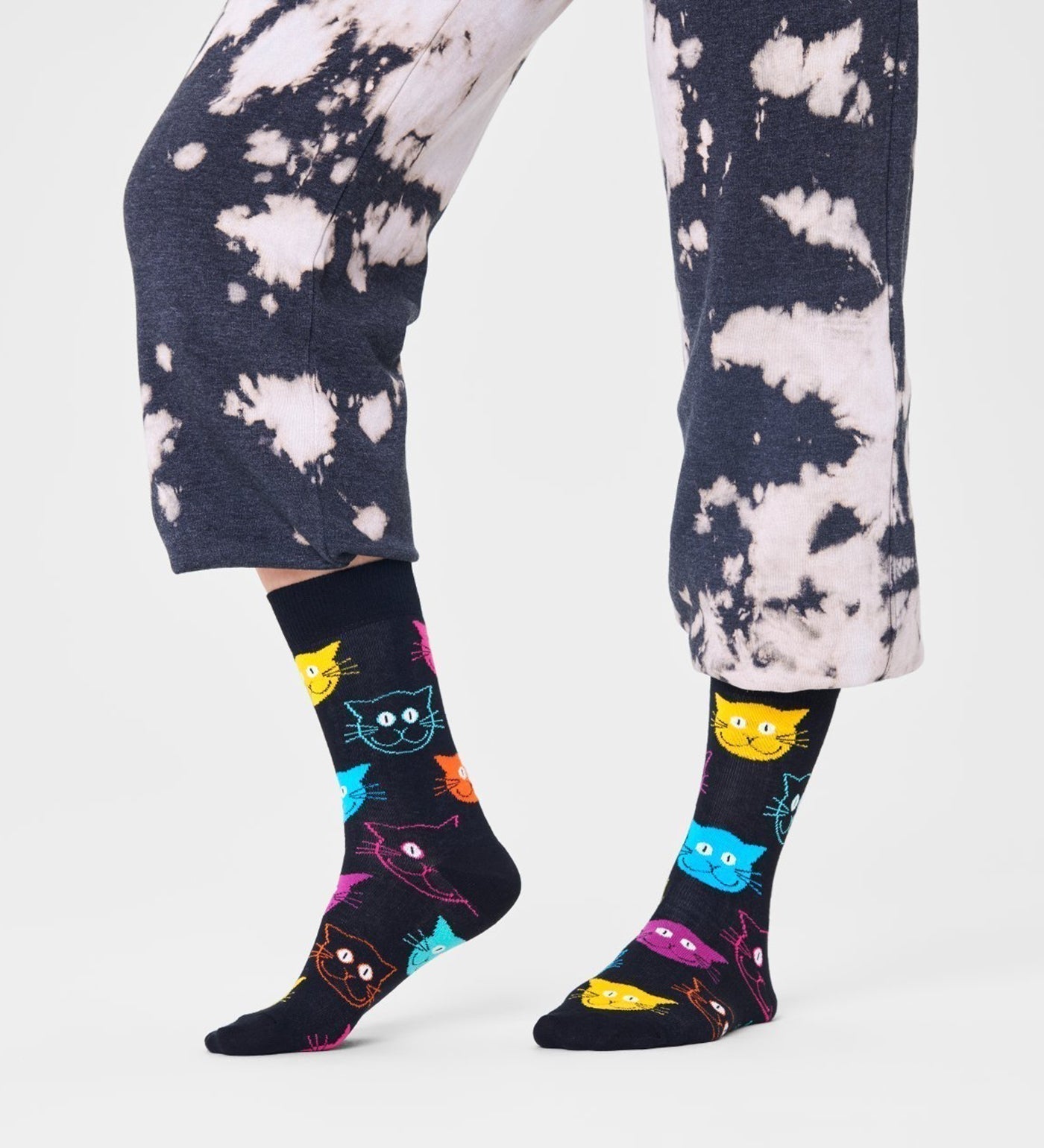 Happy Socks Unisex Cat Crew Length Socks for Women and Men - view 3