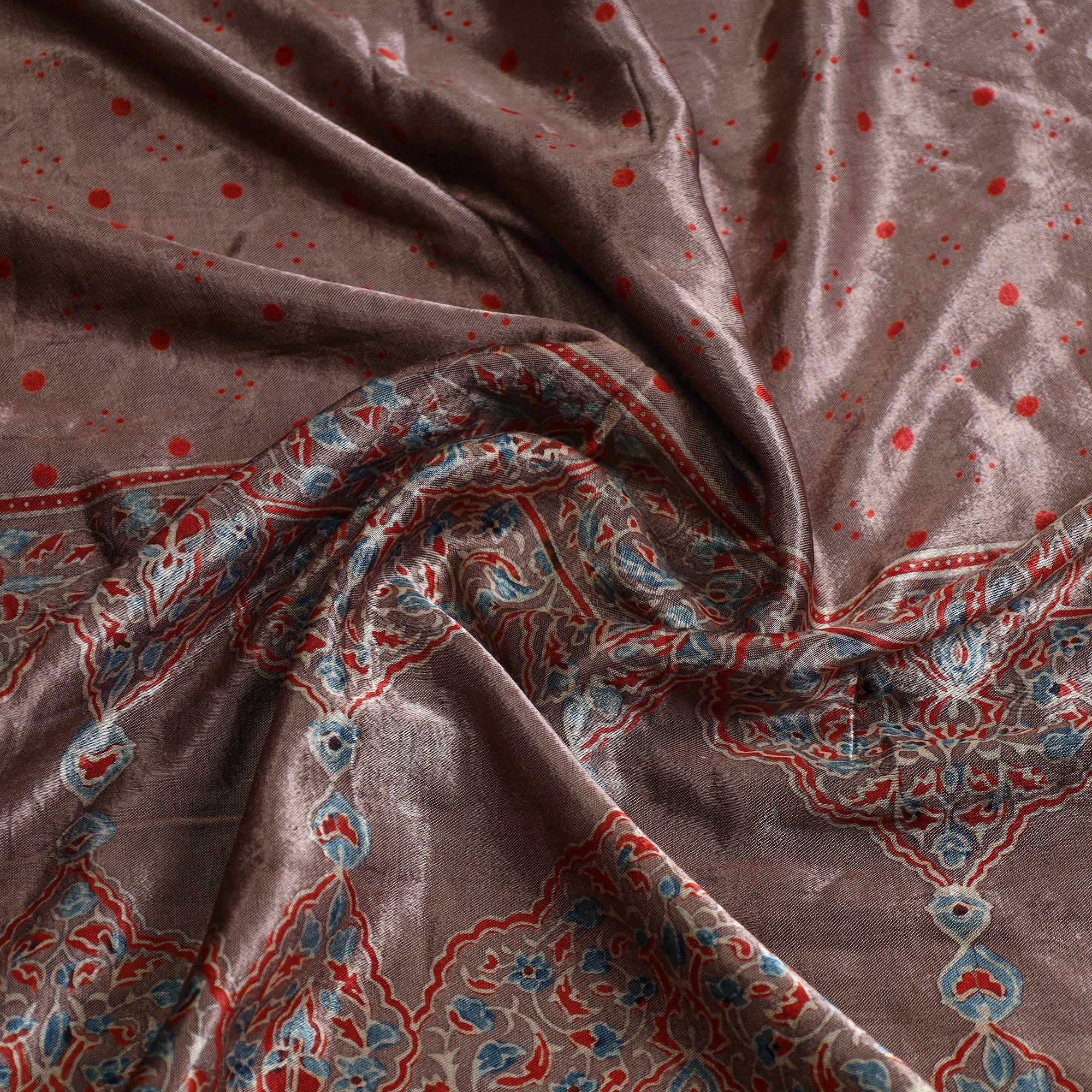 RIYAZ ABDULMAJID KHATRI - AJRAKH Brown - Ajrakh Block Printed Cotton Kurta Material - (2.5m) 27 - view 2