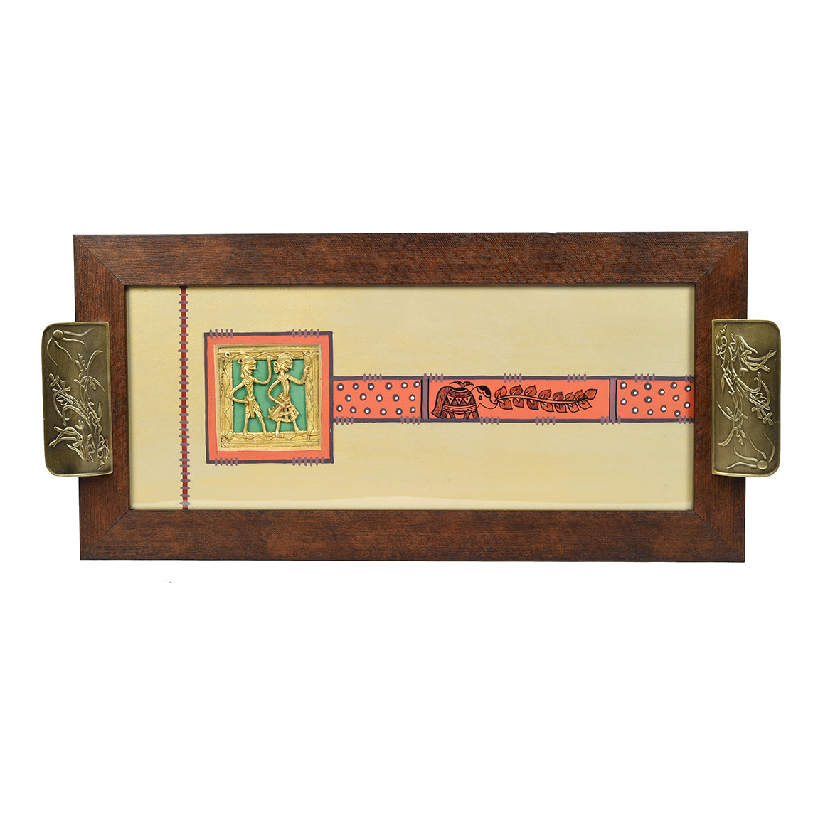 ART CREATIONS BY SUMAN SONTHALIA Beige - Aakriti Art Creations Wooden Rectangle Serving Tray - view 2