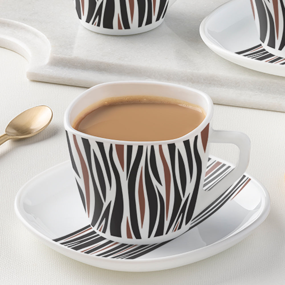My Borosil Larah by Borosil Rocky Brown Square Cup n Saucer Set