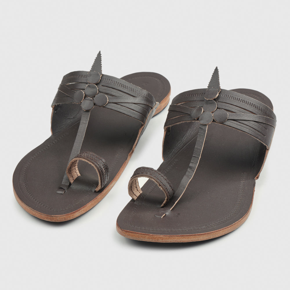 KORAKARI Brown Handstitched Leather Kolhapuri Men Slipper - view 2