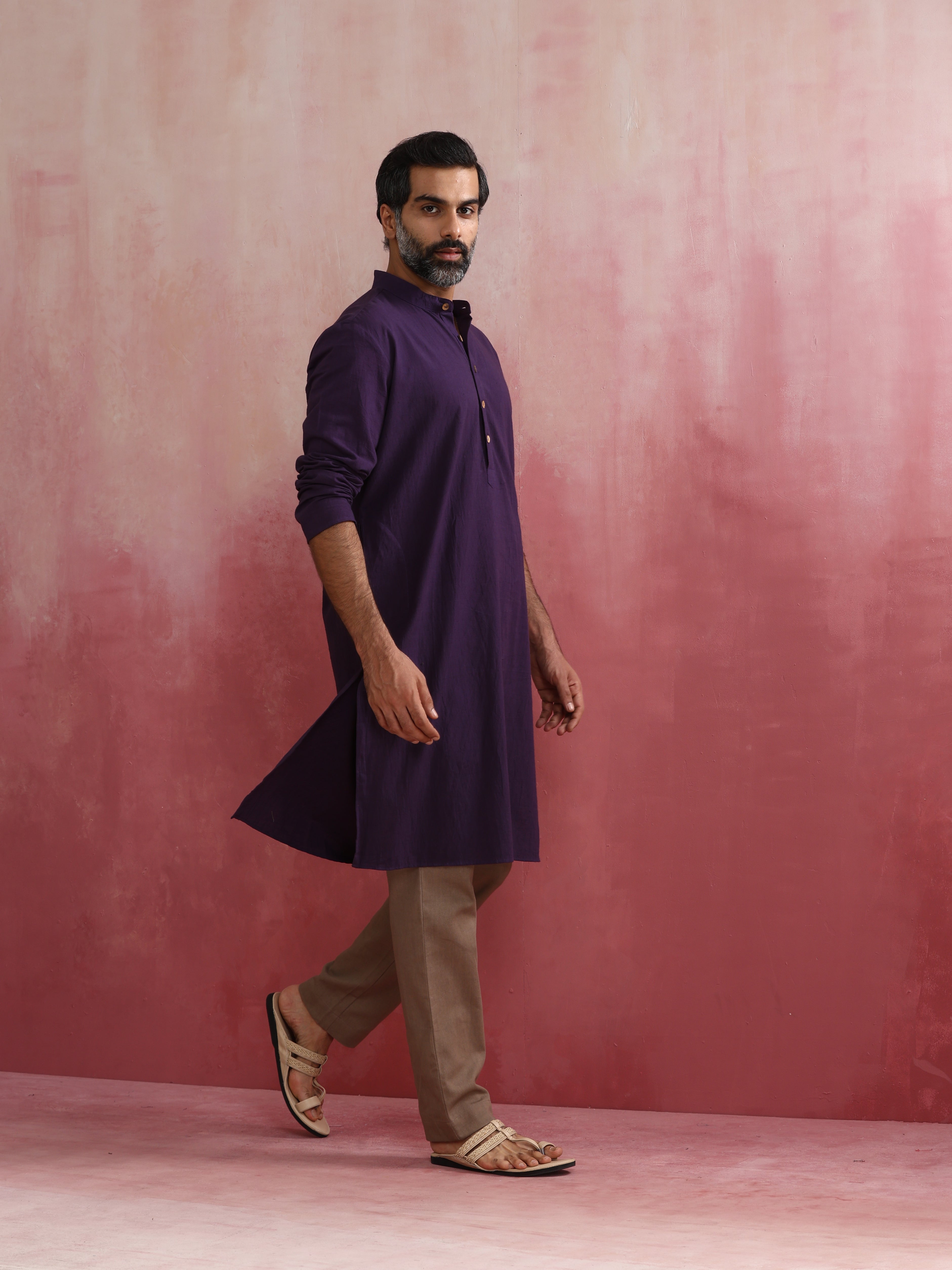trueBrowns Men's Purple Kurta - view 2
