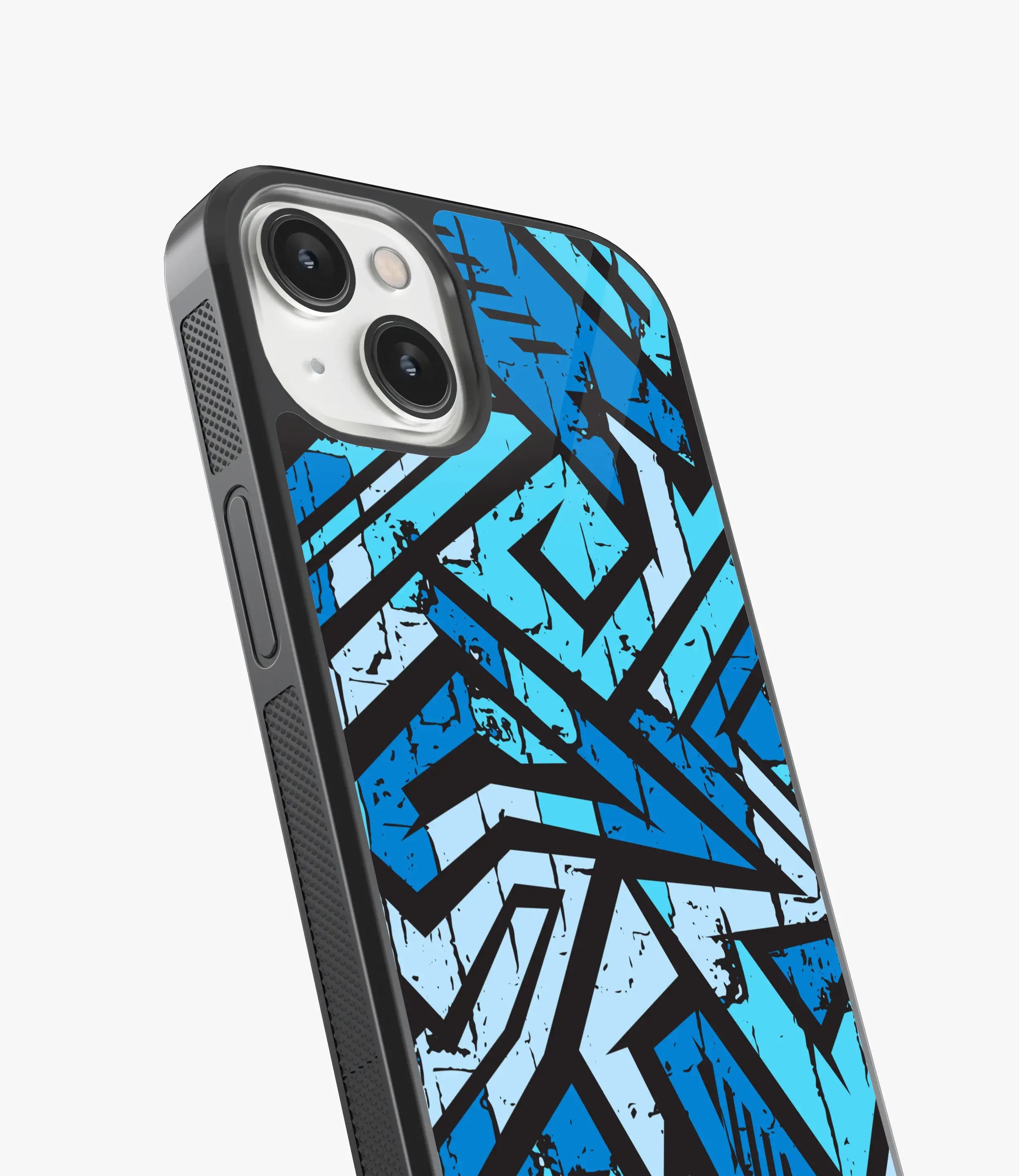 The Case Company Abstract Blue Stripes Geometric Pattern Glass Case - view 2