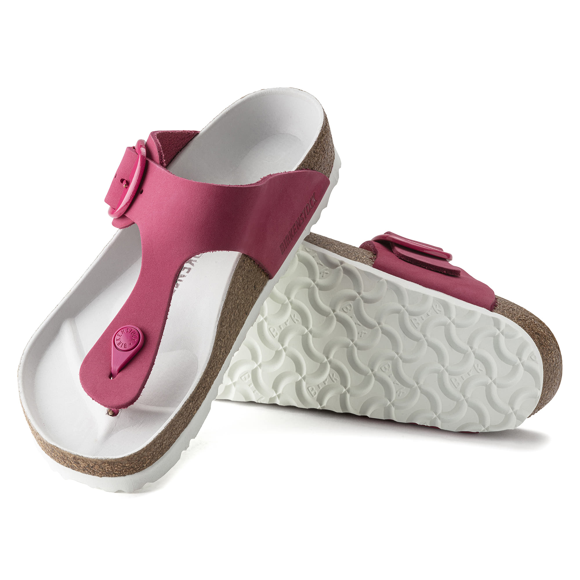 Birkenstock Gizeh Big Buckle Nubuck Leather – Pink Pink/Fuchsia Tulip