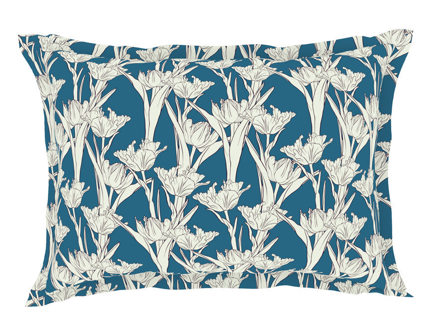 Spaces India Floral Blue Sapphire - Dark Blue Microfiber Double Bedsheet - Dazzle By Welspun - view 5