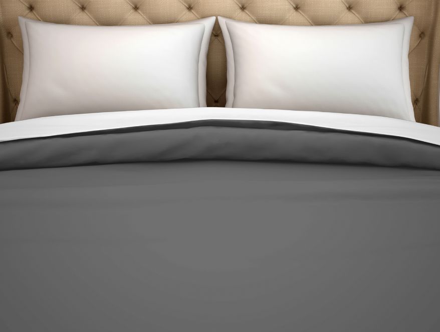 Spaces India Solid Grey 100% Cotton Double Duvet Cover - Hygro By Spaces - view 3
