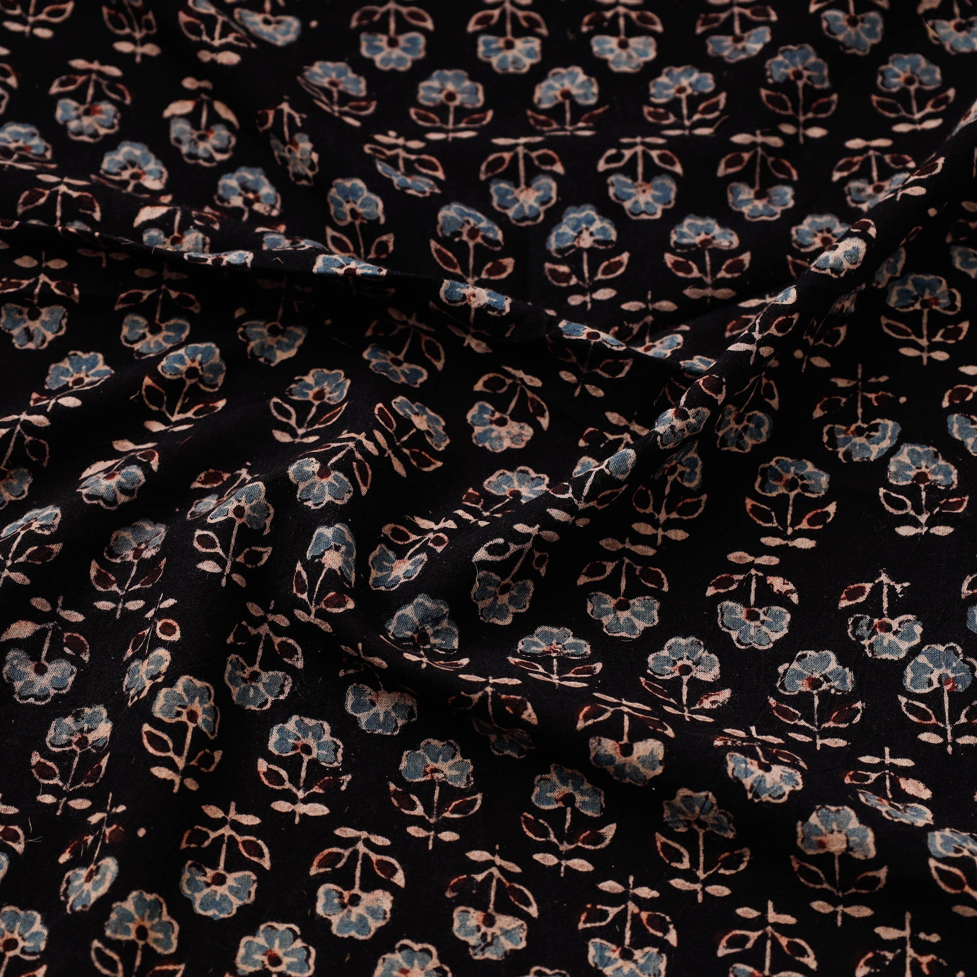 KACHCHH JI CHHAAP Black - Ajrakh Block Printed Cotton Fabric 08 - view 3