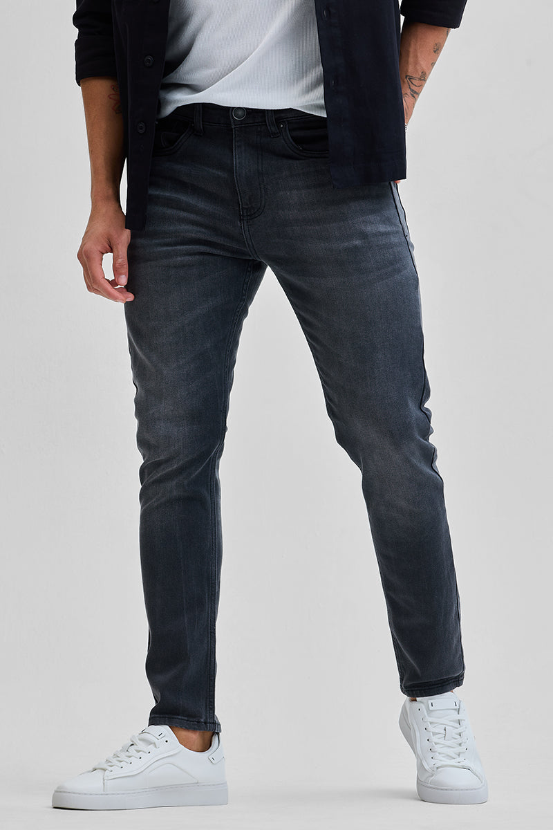 SNITCH Grey Tapered Fit Jeans