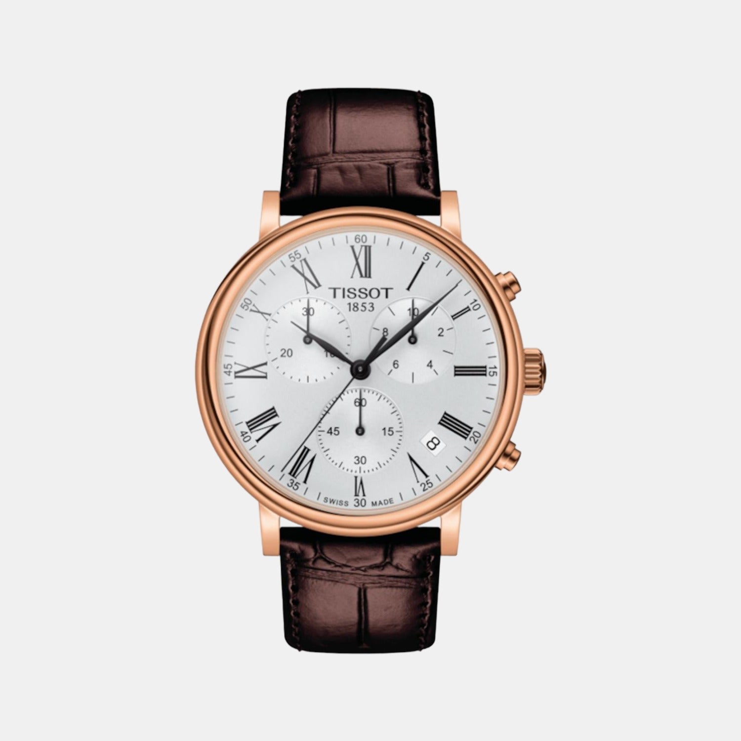 Tissot Carson Men Quartz Silver Dial Chronograph Leather Watch T1224173603300