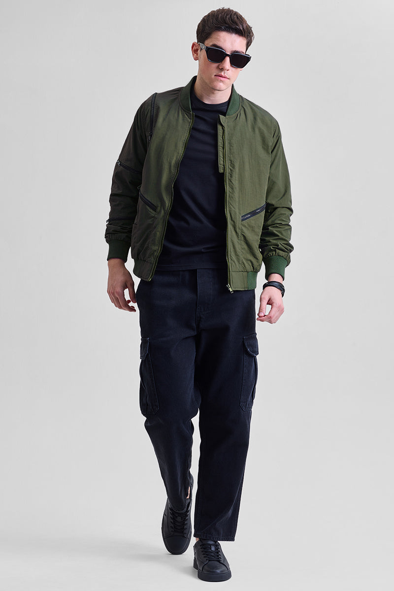 SNITCH Olive Multi-Zip Relaxed Fit Jacket - view 6