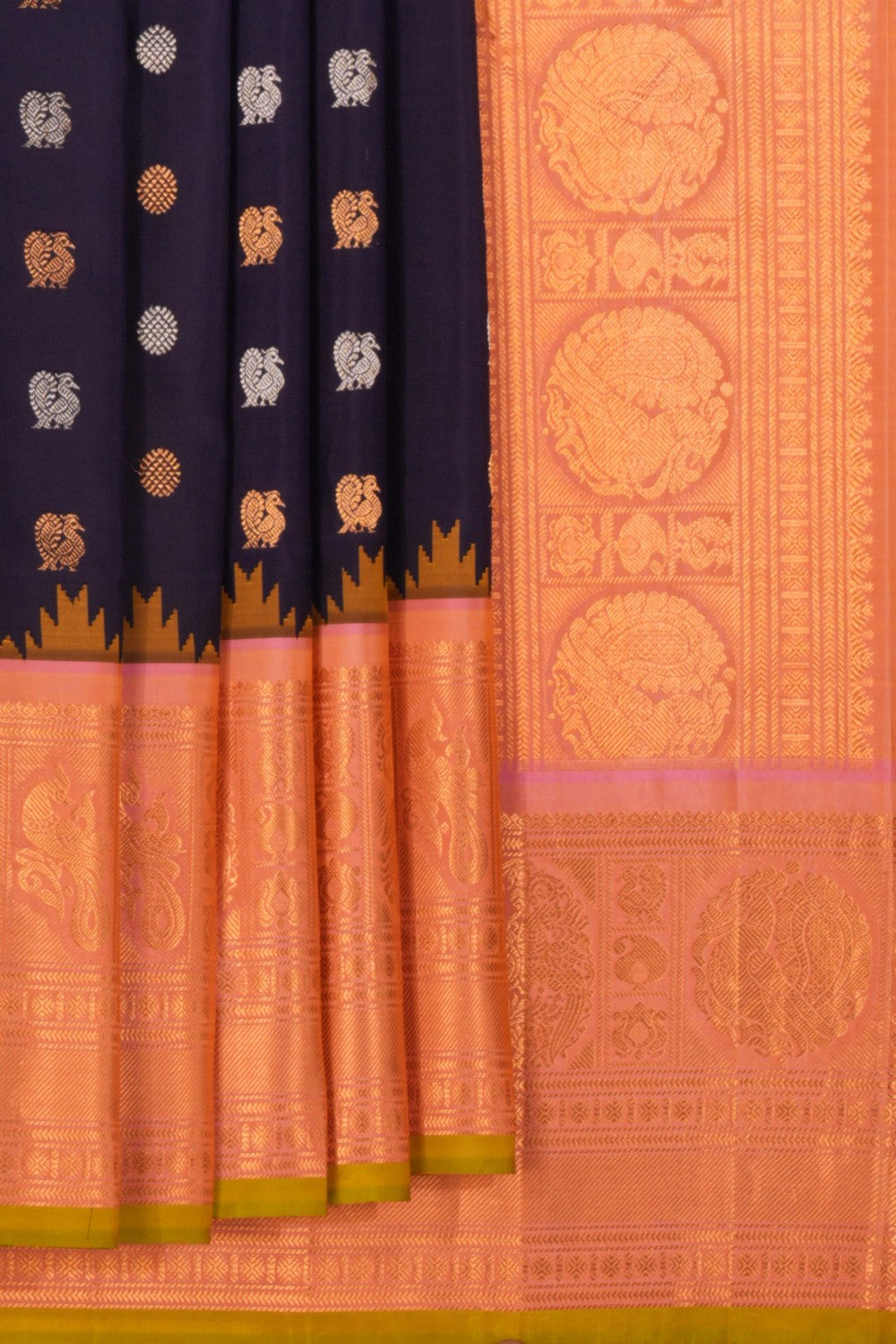 Kalanjali Gadwal Silk Violet Saree – Women's