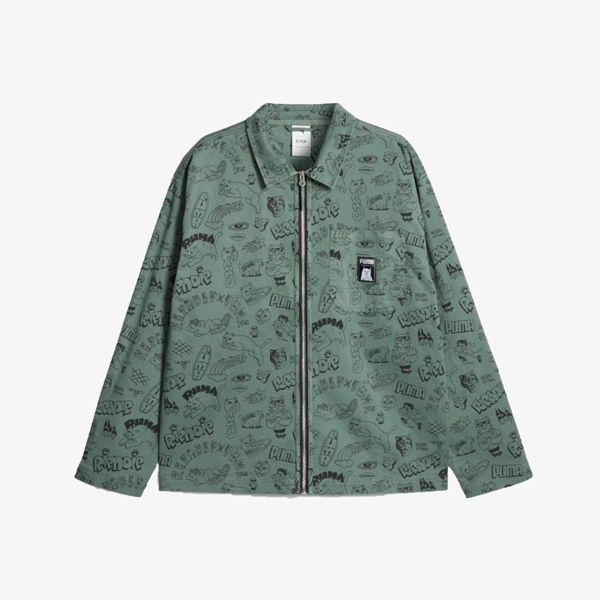 Puma | RIPNDIP TWILL SHIRT { EUCALYPTUS - view 4