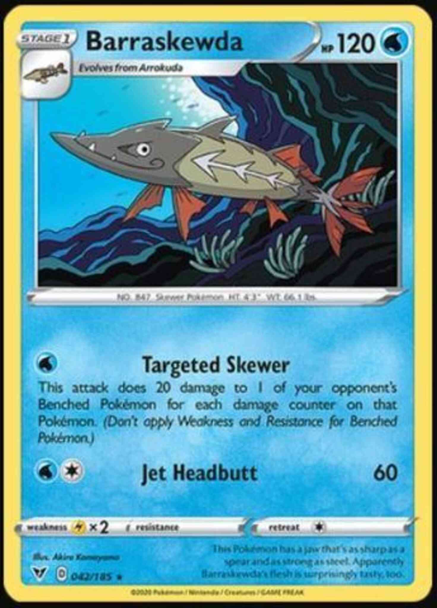 Rare swsh4-042 reverse – Pokémon Barraskewda - 042/185 - Rare [swsh4-042] [Reverse Holo]