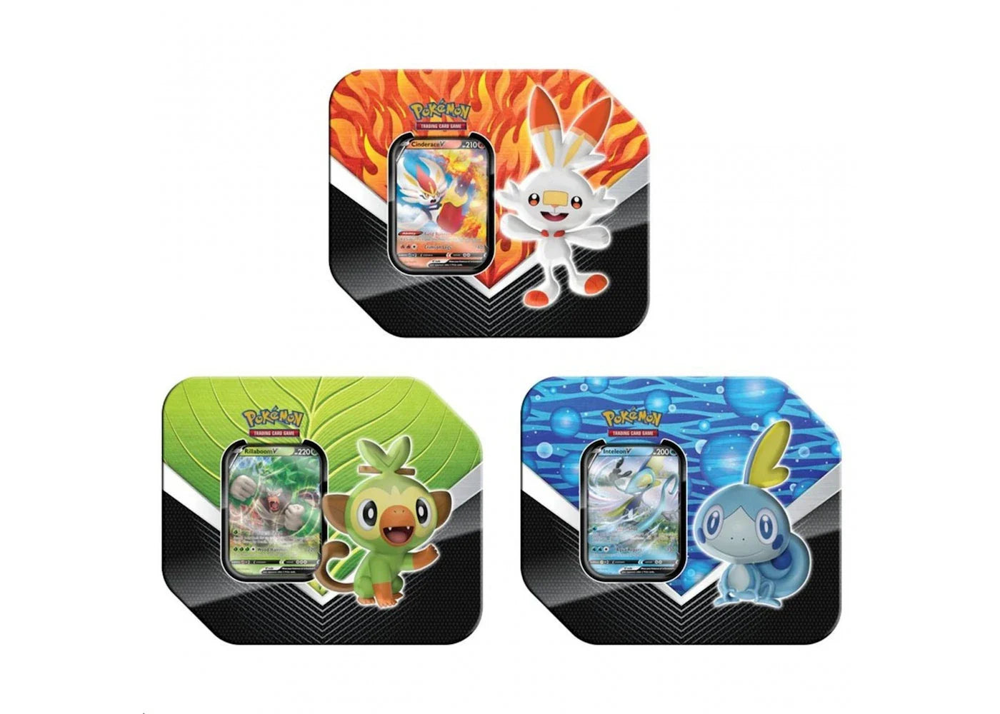 Pokémon 2020 Pokemon TCG Galar Partners Tin Rillaboom V/Cinderace V/Inteleon V Lot