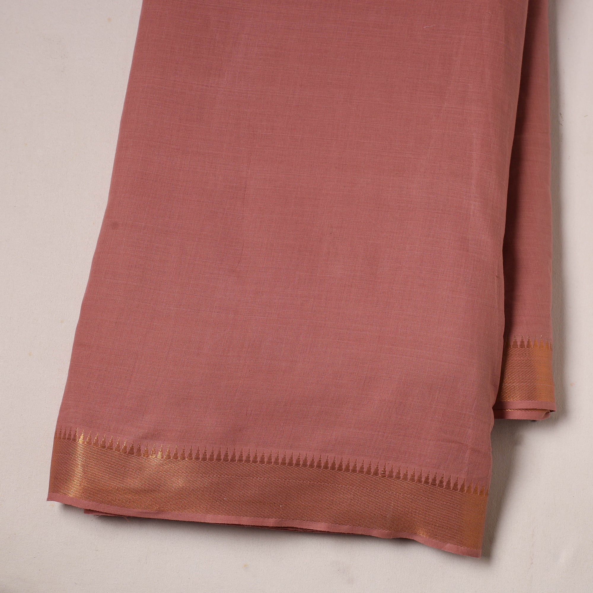 ITOKRI CRAFTS INITIATIVE Brown - Mangalagiri Cotton Fabric with Zari Border 08 - view 2