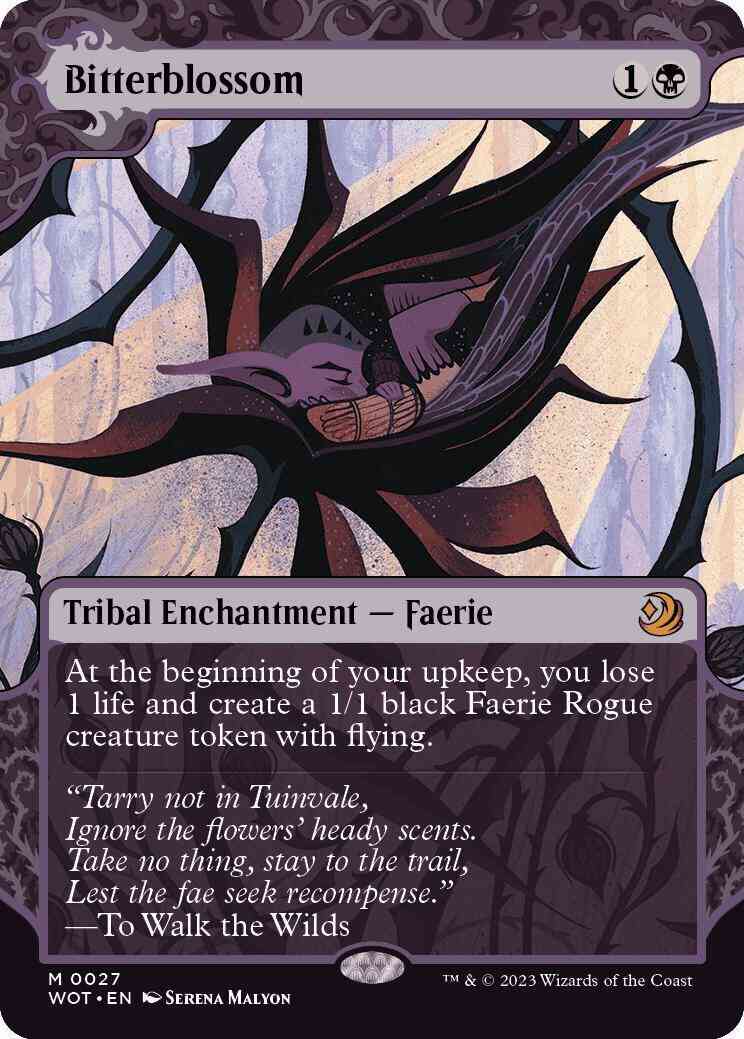 Bitterblossom 27 enchanting – Magic Bitterblossom [27] [Enchanting Tale Showcase] [Wilds of Eldraine: Enchanting Tales] [Non-Foil]