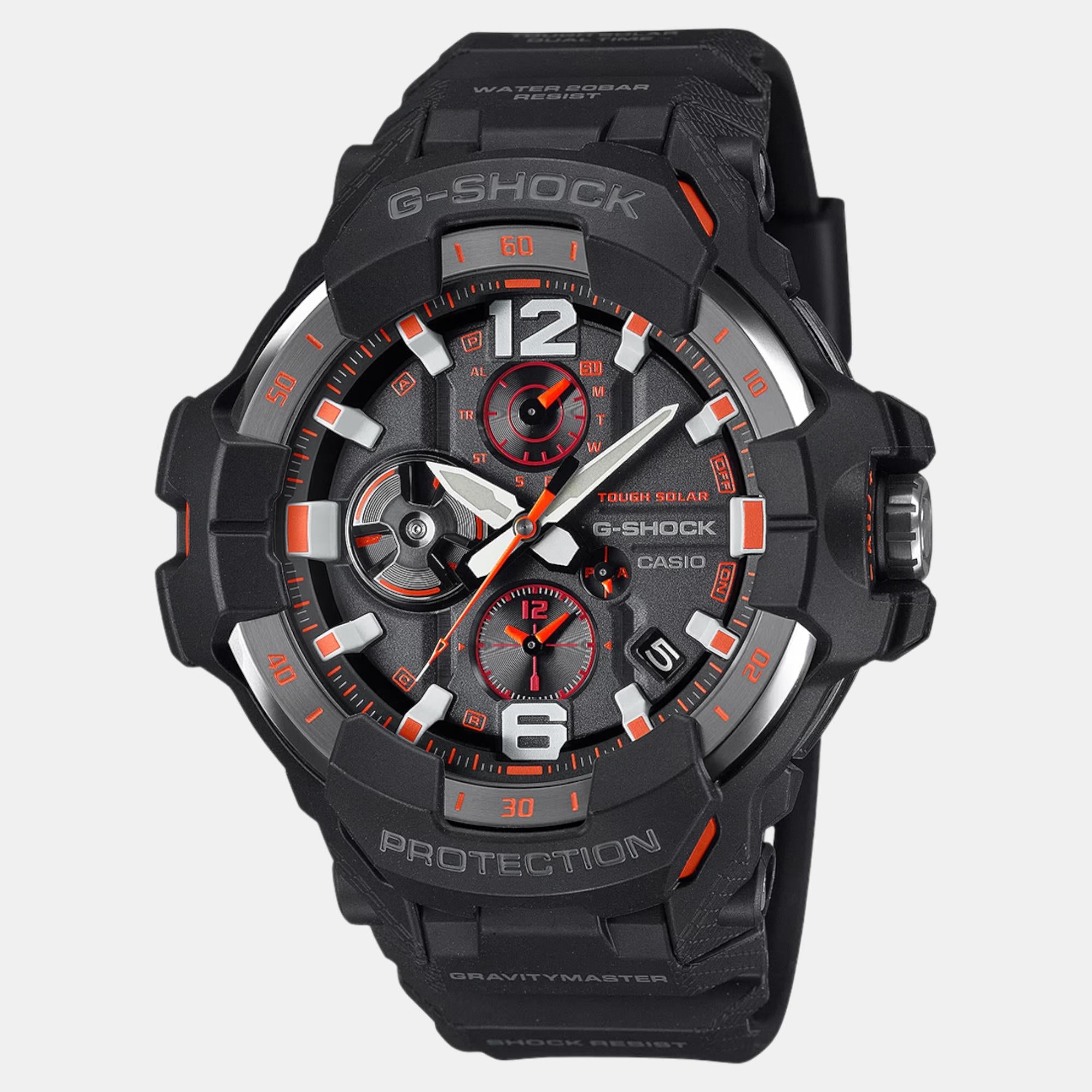 Casio G-Shock Men Quartz Grey Dial Analog Resin Watch G1568