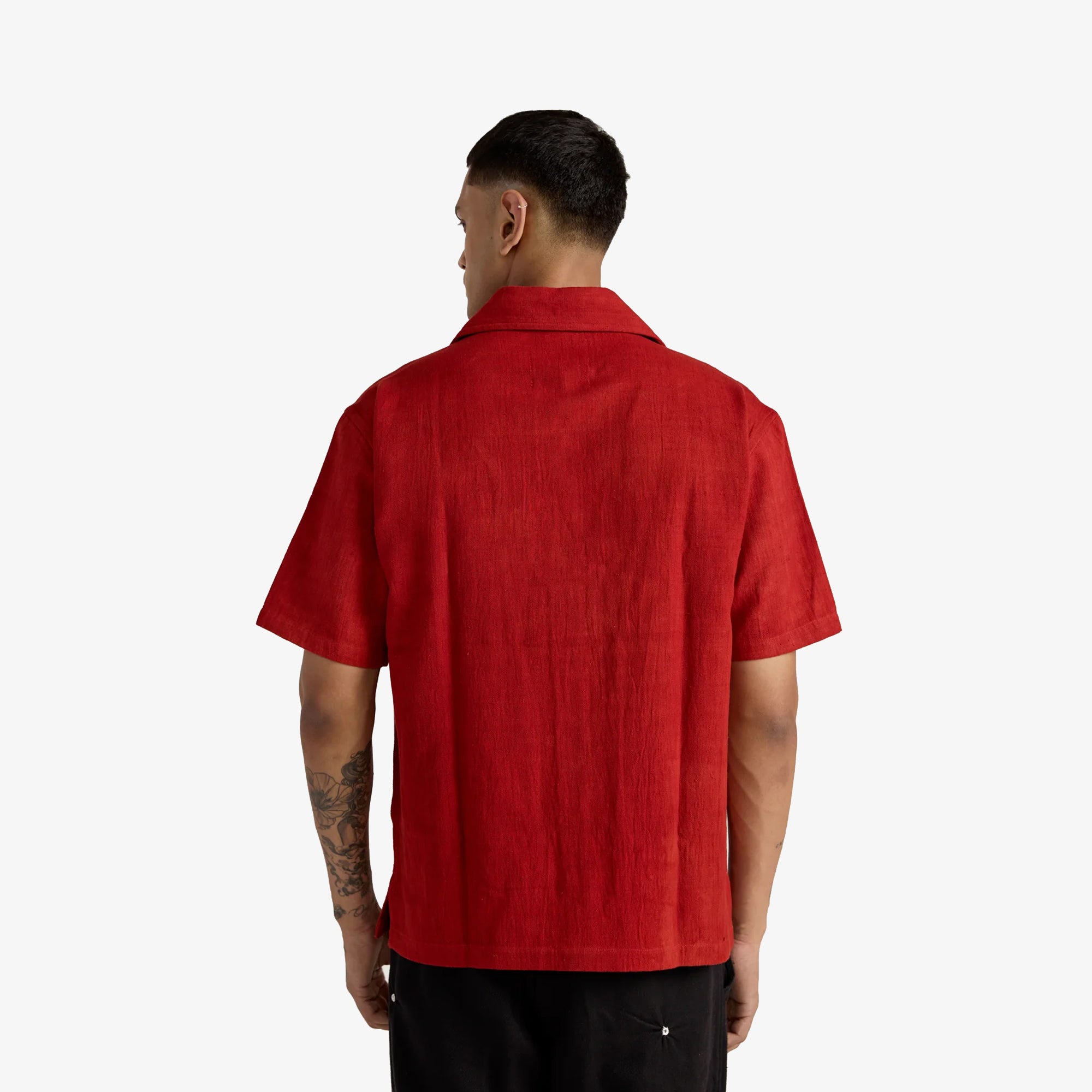 F A R A K | Basics Red Bagru Shirt { Red - view 3