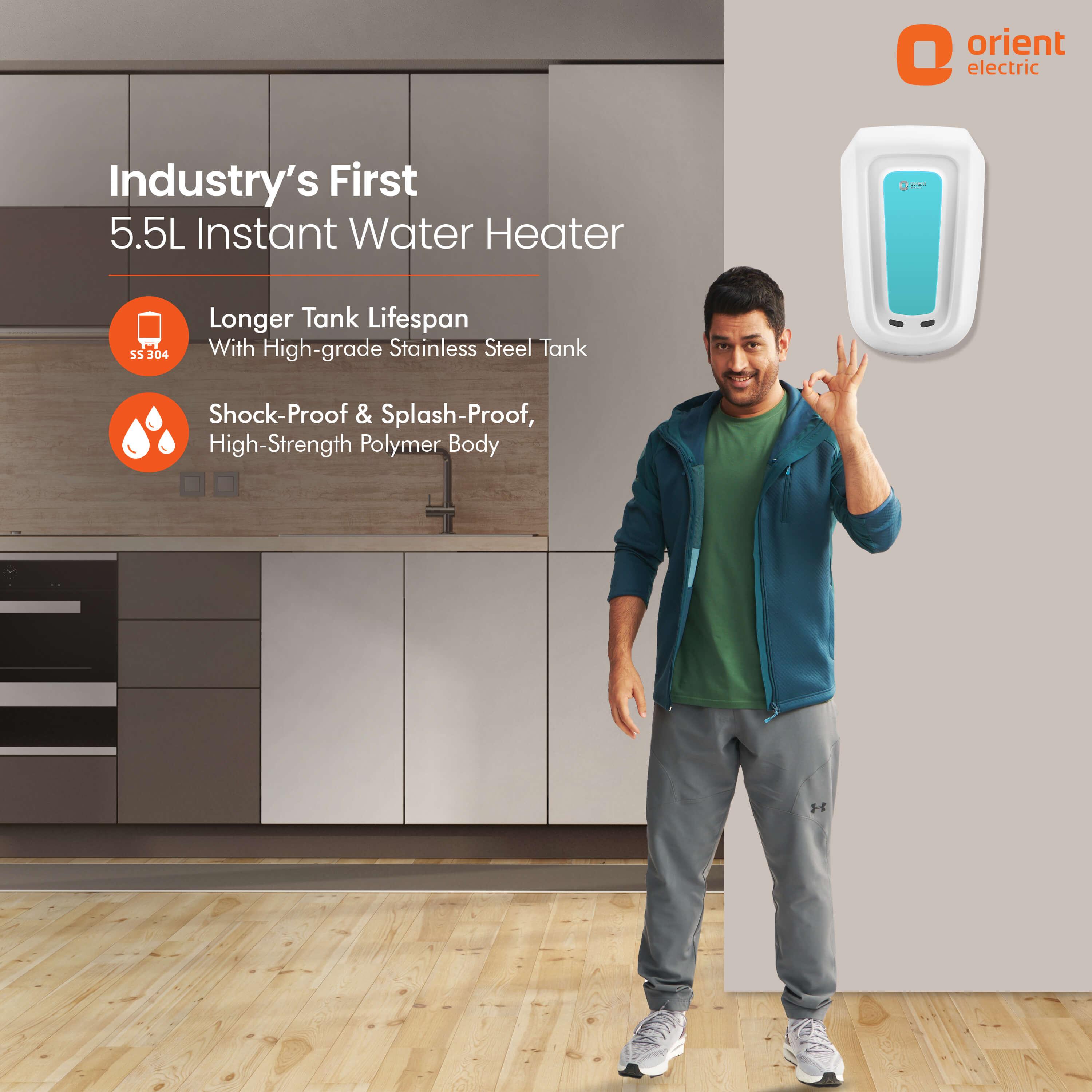 orientelectric Rapidus 5.5L Instant Water Heater (Geyser) White - view 3