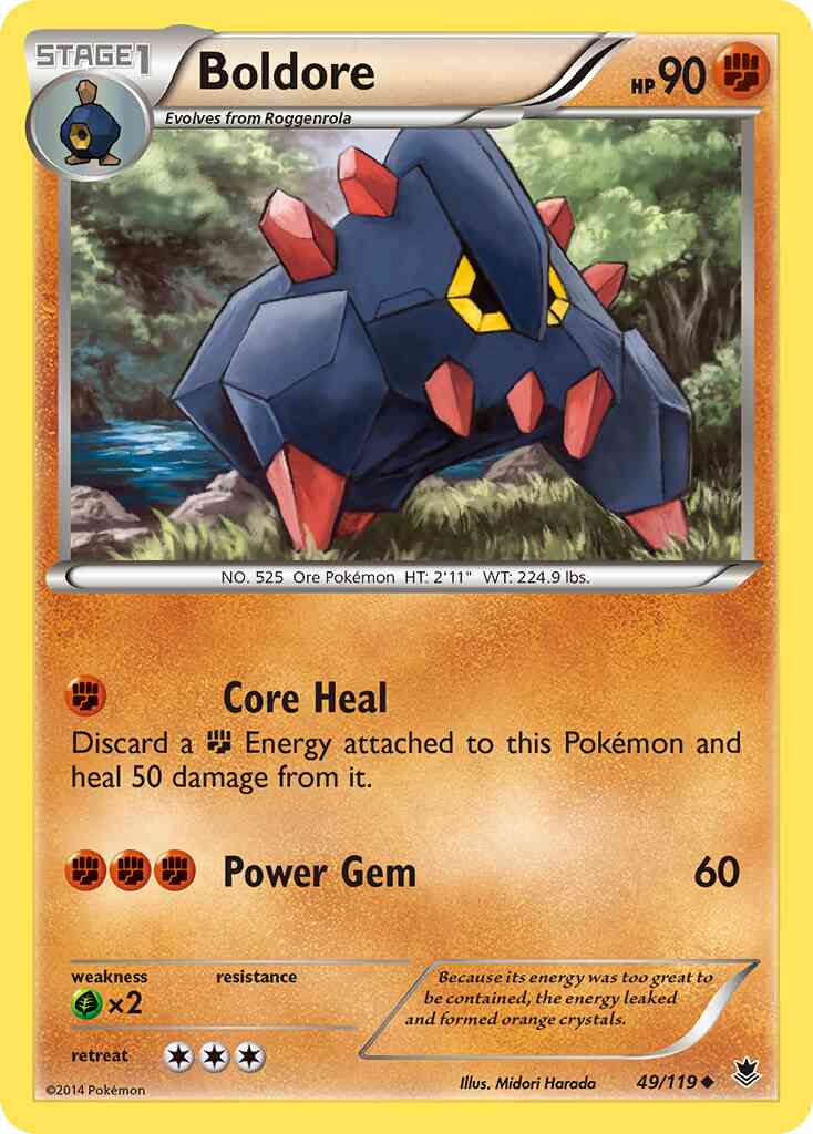Uncommon xy4-49 non-holo – Pokémon Boldore - 49/119 - Uncommon [xy4-49] [Non-Holo]