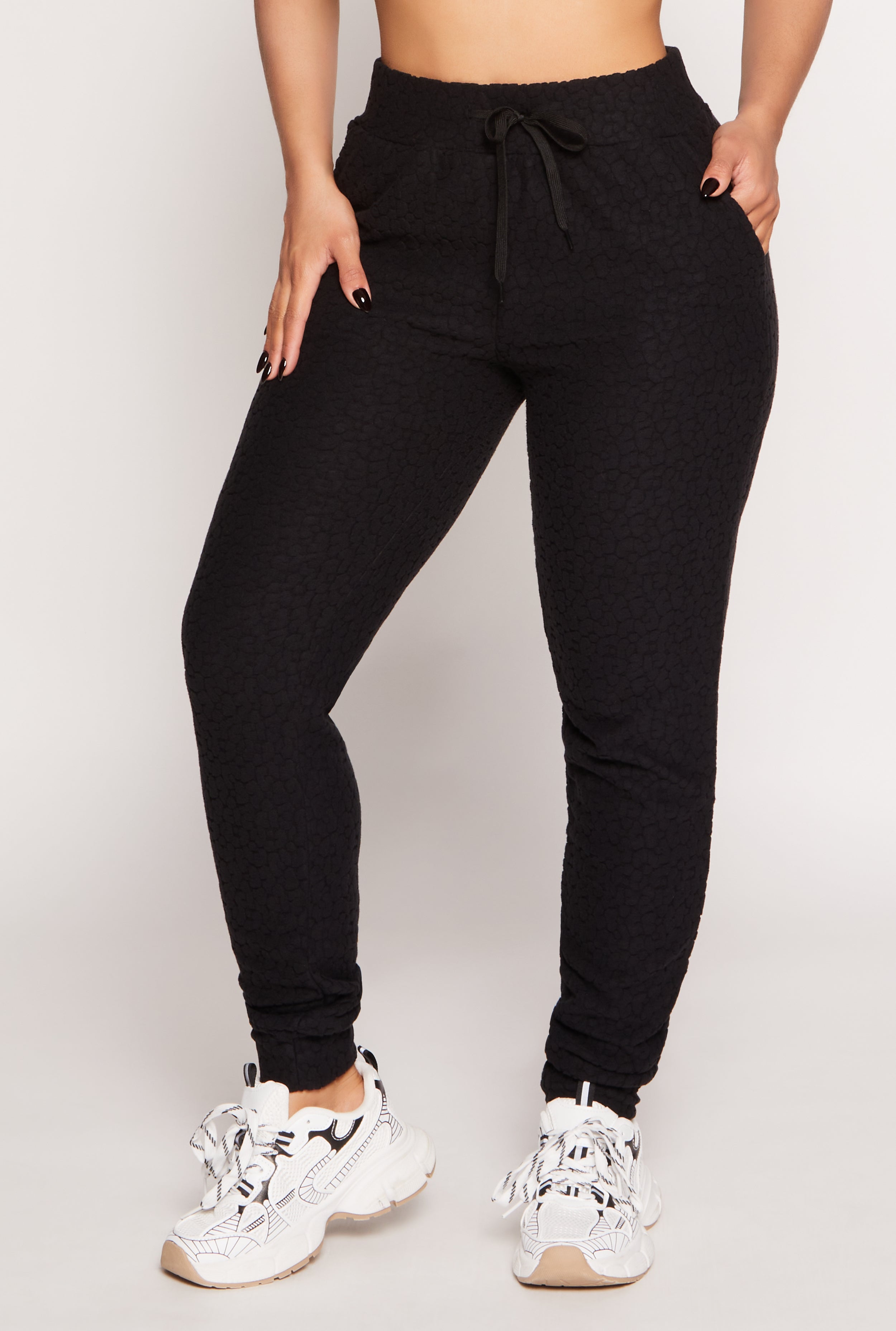 Rainbow Shops Leopard Textured Knit Joggers – Women's - view 2