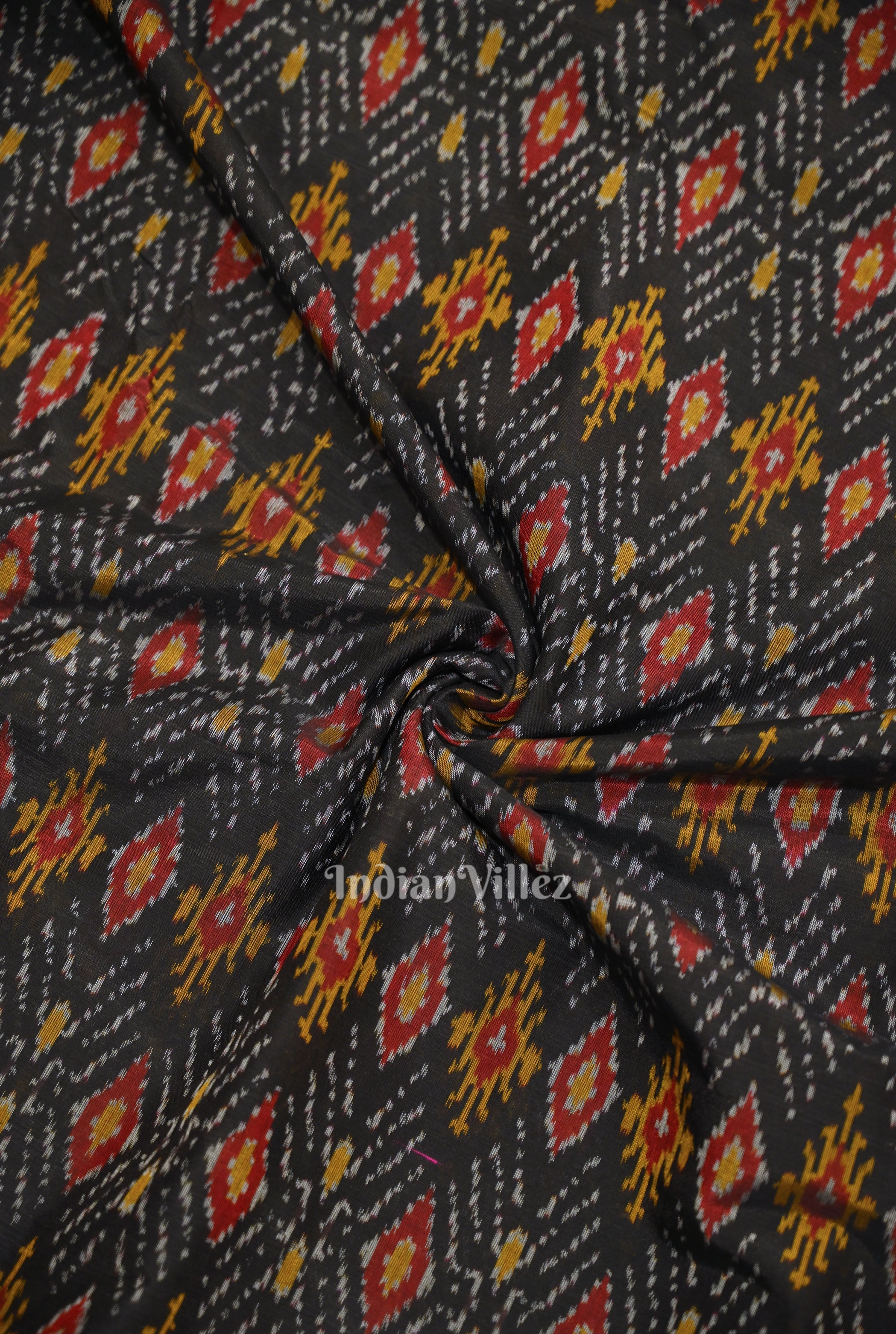 Cotton sico fabric – IndianVillèz Multi Color Pochampally Ikat Silk & Cotton (Sico) Fabric