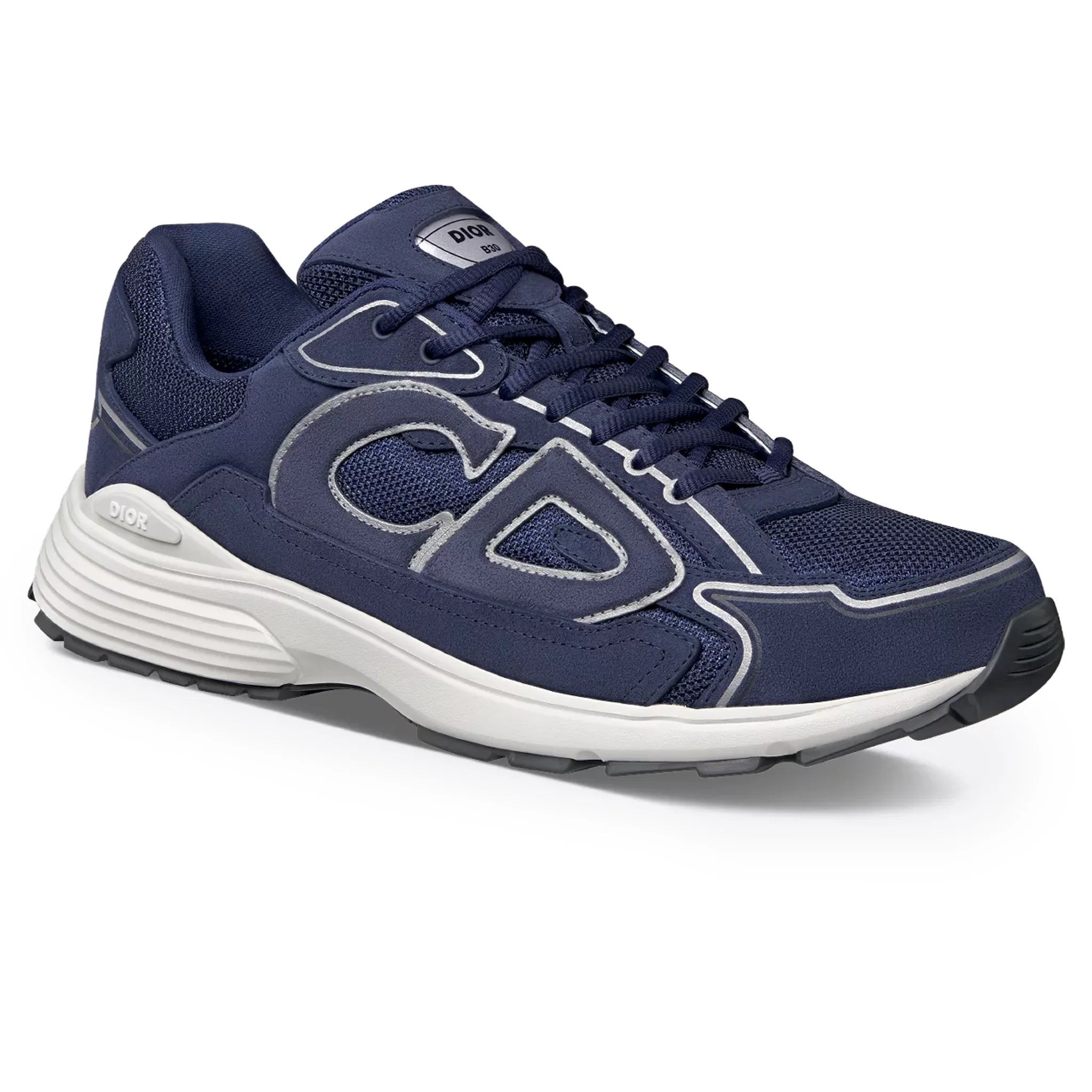Dior B30 Countdown Mesh Navy Blue Suede Trainer - view 2
