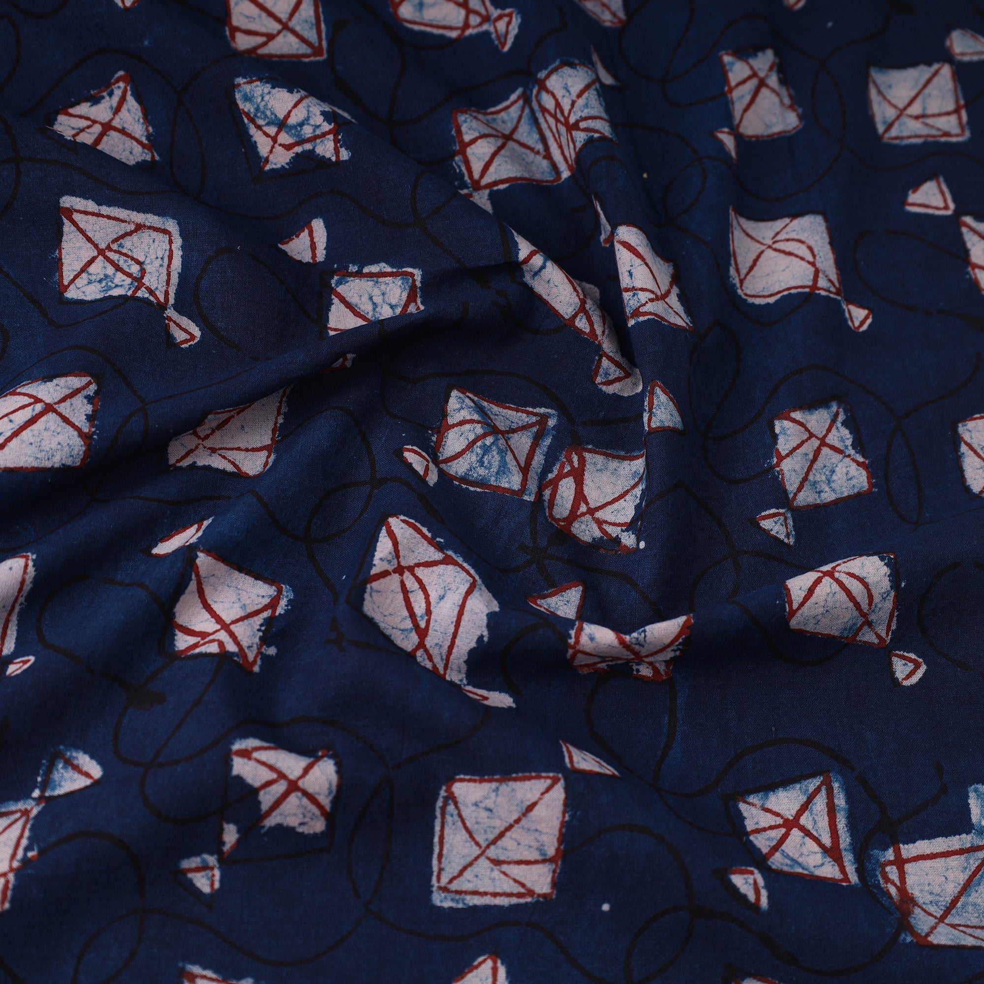 BINDAAS UNLIMITED Blue - Bindaas Hand Block Print Cotton Natural Dyed Fabric 03 - view 3