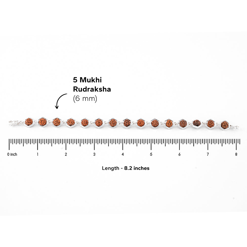 Prinjal Jewellers Rudraksha Silver Bracelet (Hexagon) - view 6