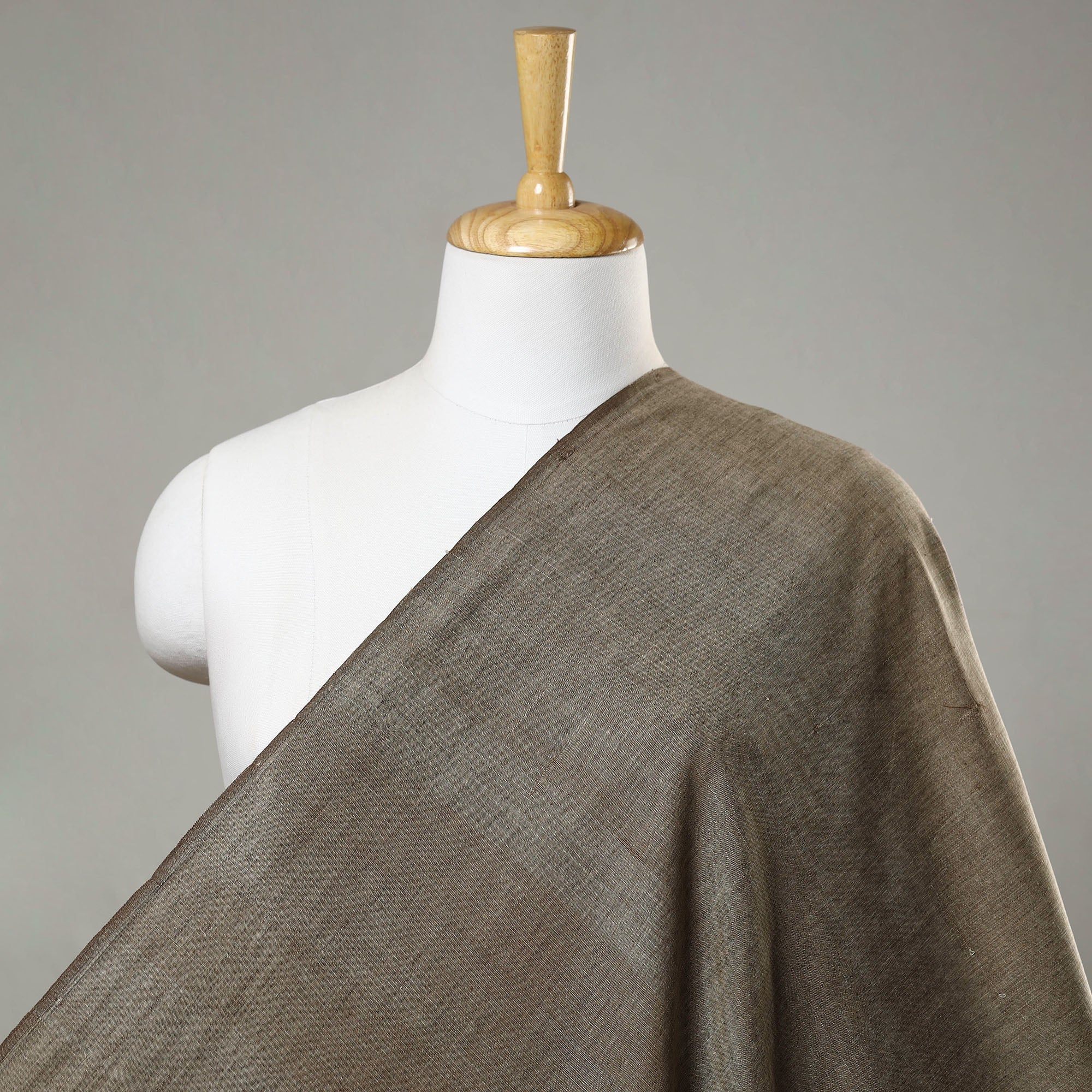 SOUTH KARGHA Brown - 40 x 10 Count Cotton Handspun Handloom Natural Dyed Plain Fabric 06