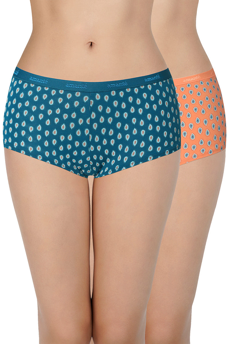 Amante Solid Low Rise Boyshorts (Pack of 2) - C517