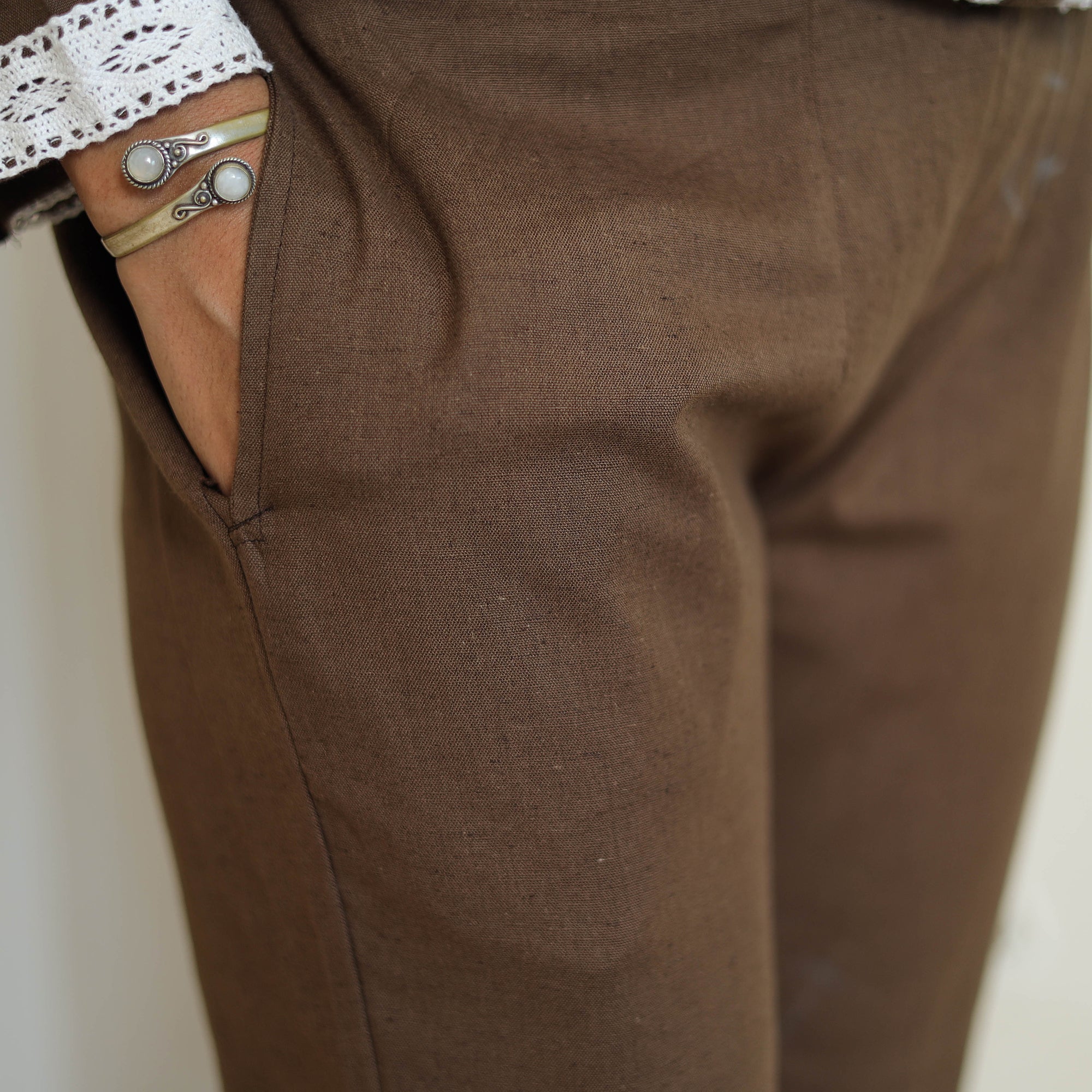 ITOKRI CASUALS Brown - Flex Cotton Plain Co-Ord Set With Lace Work 03 - view 7