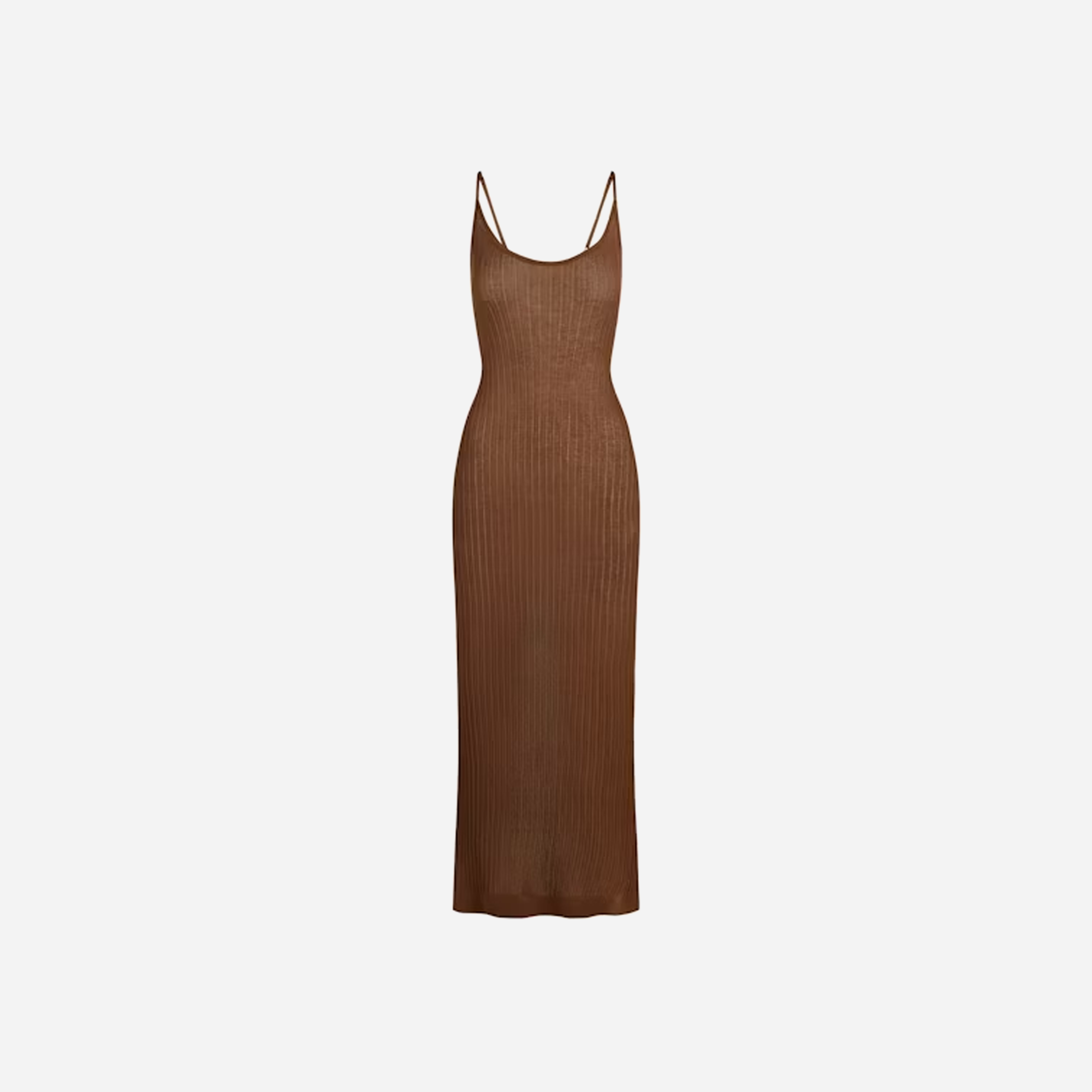 SKIMS Sheer Knit Long Cami Dress Bison