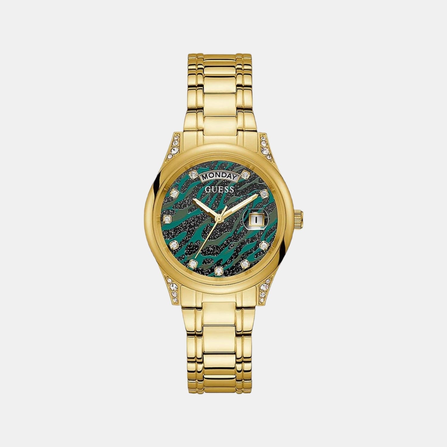 Guess Aura Women Quartz Green Dial Analog Stainless Steel Watch GW0047L3