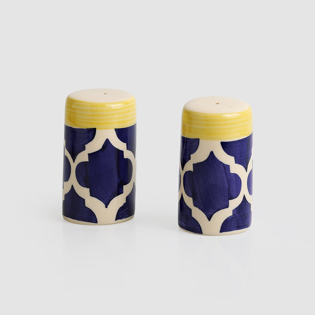EXCLUSIVELANE 'Shakers’ Patterns' Handpainted Salt & Pepper Shaker Set In Ceramic - view 2