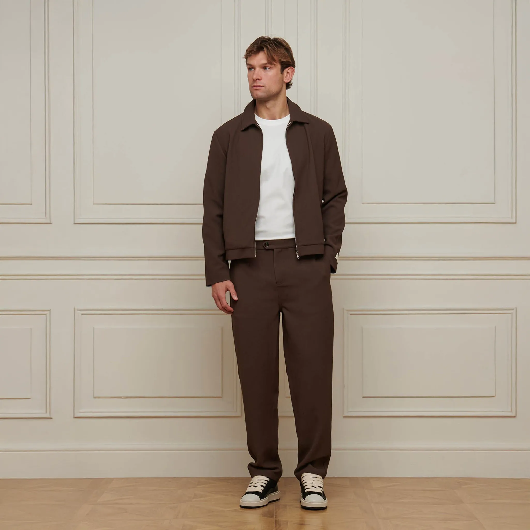 Belier Smart Textured Smart Brown Trousers - view 6