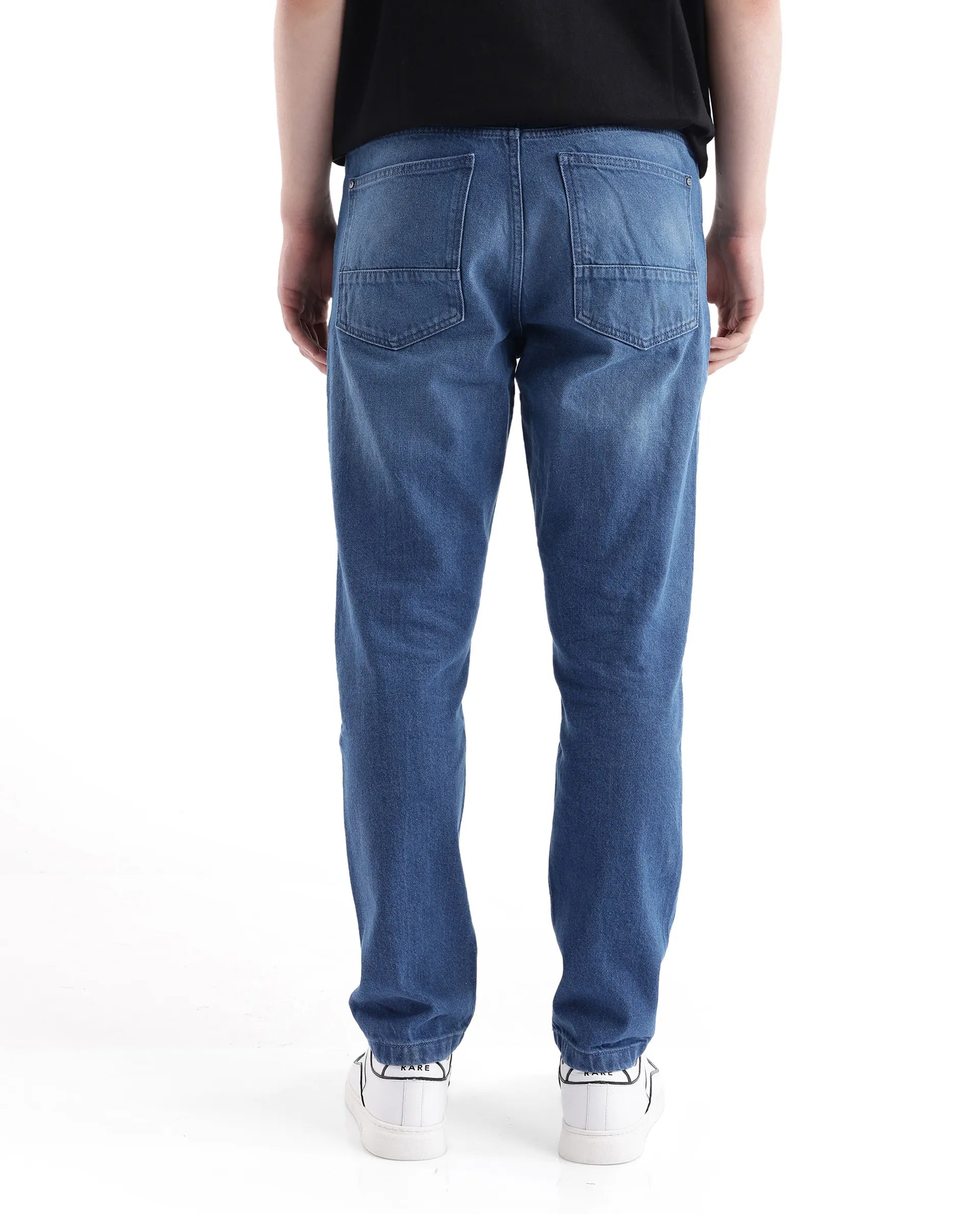 Rare Rabbit Men's Kobet Blue Cotton Fabric Plain Jeans - view 4