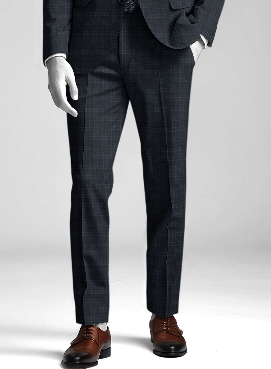 StudioSuits Napolean Gisde Glen Blue Wool Pants - view 2